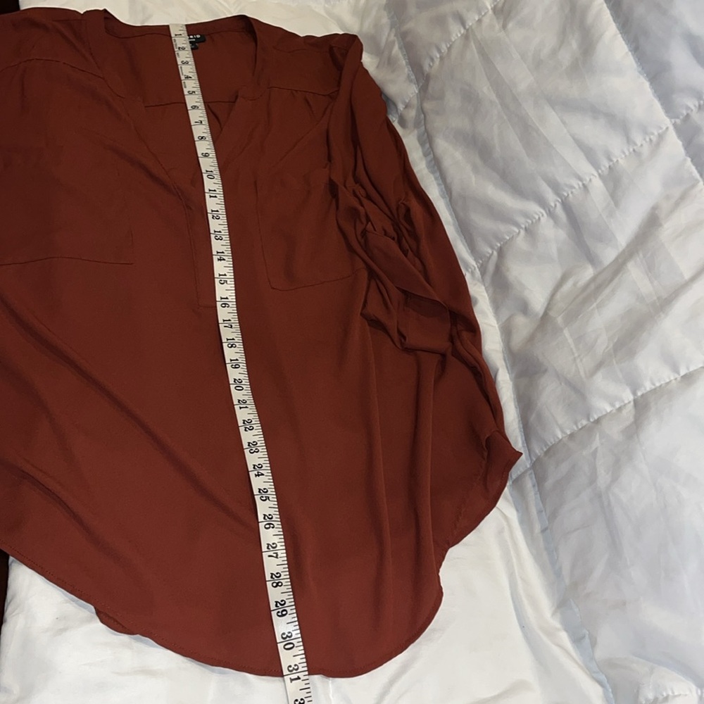 TORRID Rust Color HARPER GEORGETTE PULLOVER 3/4 Sleeves BLOUSE size 3/3X - Picture 9 of 12